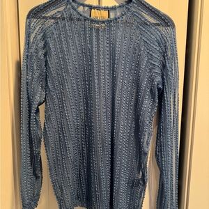 ORTTU Blue Ribbed shirt with Long Sleeves
